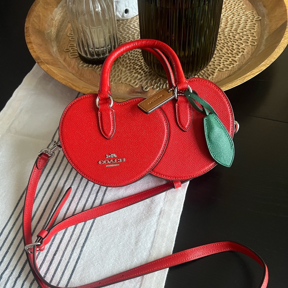 Authentic Coach red leather cherry crossbody bag - brand new, never used!